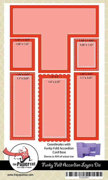 Funky Fold Accordian  LAYERING Die Set<br>Set of 12 Dies
